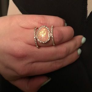 Glitter moonstone ring